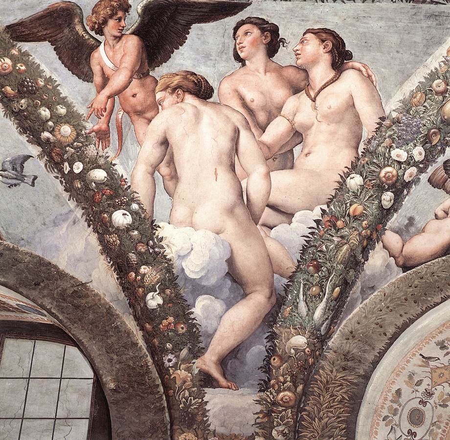 Raffaello (1483-1520) - Cupidon et les trois graces.JPG